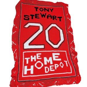 Vintage Tony Stewart Home Depot Crochet Homemade Blanket 80x55
